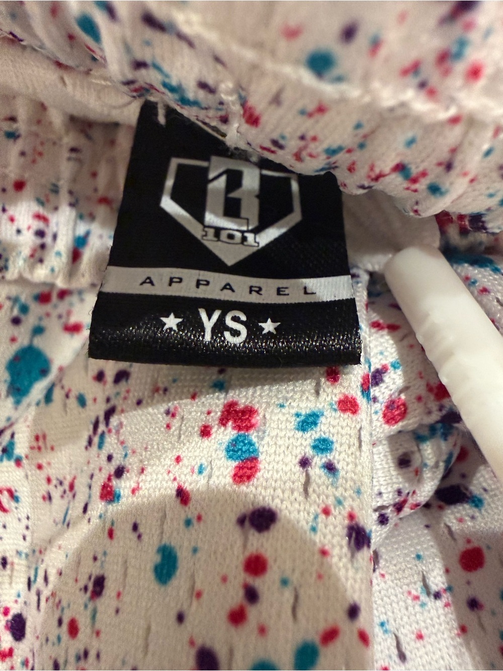 Baseball 101 youth small splatter shorts - Picture 3 of 6
